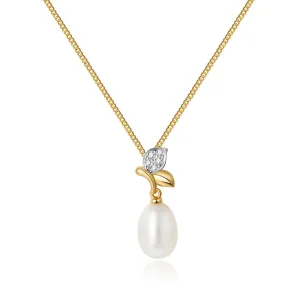 Sustainable Handpick Freshwater Pearl Necklace By SAKAR | Adjustable 24k Gold plated 925 sterling silver Pearl Necklaces Women | Pendant Pearl Jewelry | White Pearls Necklace | Waterproof Necklace