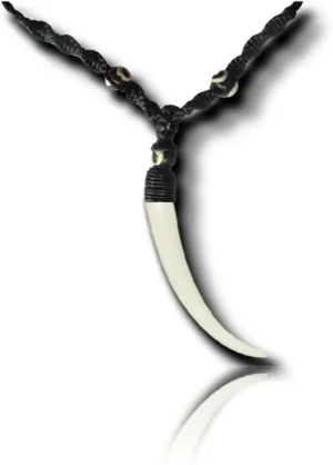 Sustainably Sourced Organic Bone Tooth Necklace - Tribal Necklace or Tribal Jewelry for Surfer, Boho, or Caveman Inspired Looks or Costumes