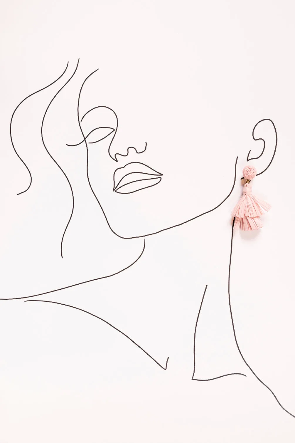 Tassel Earrings in Light Pink