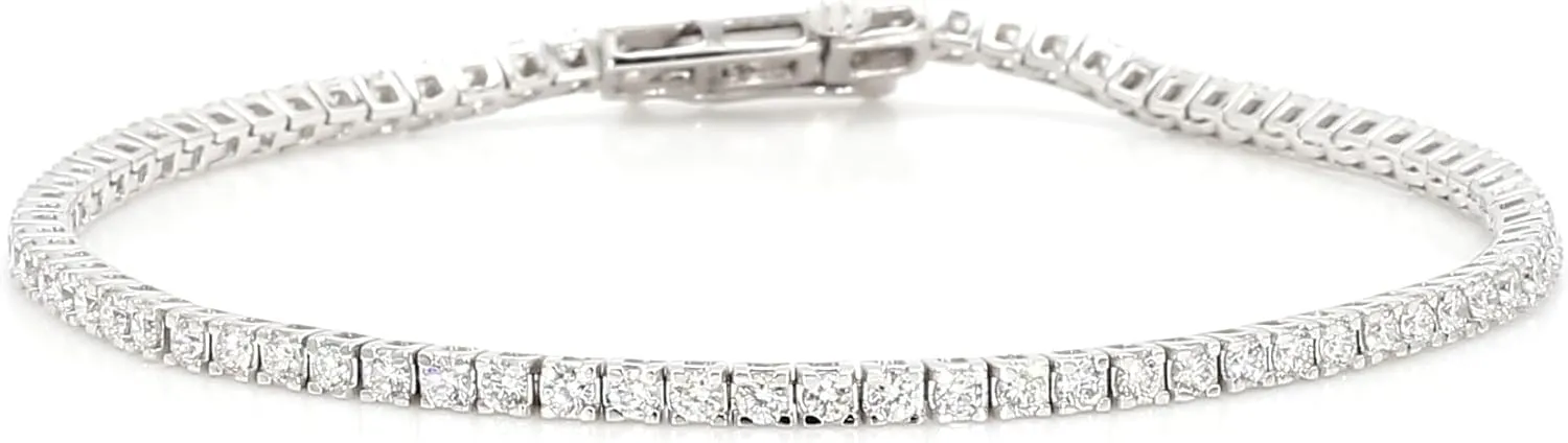 Tennis Bracelet for Women 14K White Gold with 7-Inch Length for Women, Best Jewelry Gift (2-20 Carats TW) (Lab-Grown Diamonds Color E-F, Clarity VVS-VS)