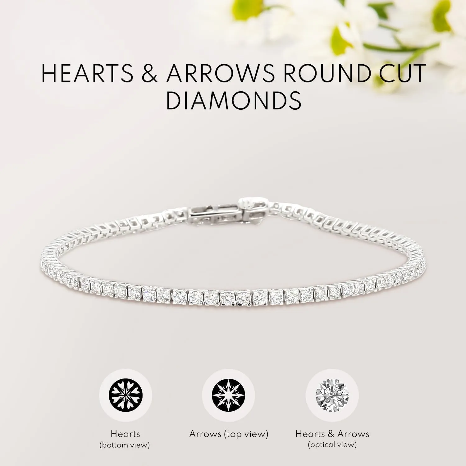Tennis Bracelet for Women 14K White Gold with 7-Inch Length for Women, Best Jewelry Gift (2-20 Carats TW) (Lab-Grown Diamonds Color E-F, Clarity VVS-VS)