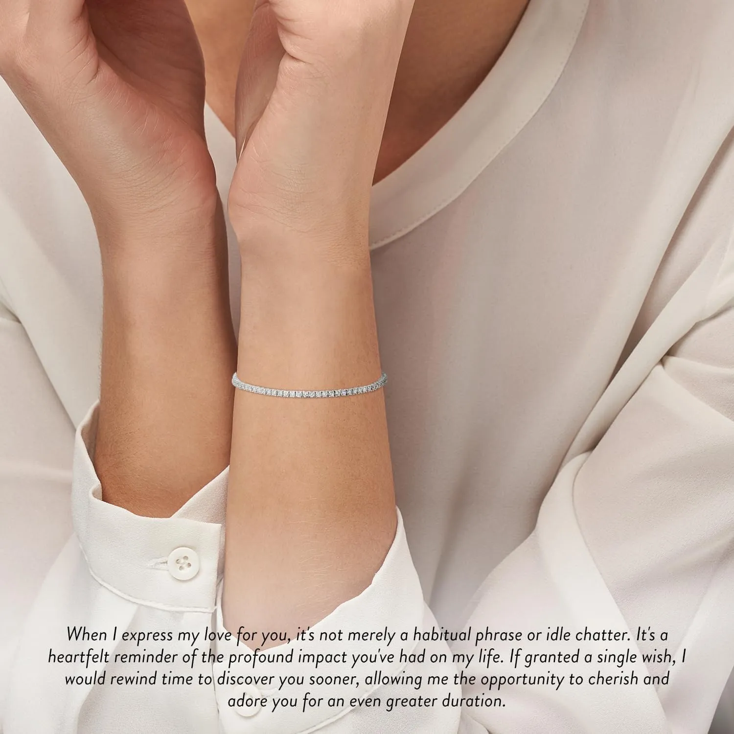 Tennis Bracelet for Women 14K White Gold with 7-Inch Length for Women, Best Jewelry Gift (2-20 Carats TW) (Lab-Grown Diamonds Color E-F, Clarity VVS-VS)