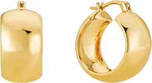 Thick Gold Hoop Earrings  18K Gold Plated Chunky Huggie Earrings for Women, Lightweight & Hypoallergenic Statement Jewelry for Everyday Wear by Malibu Sunday