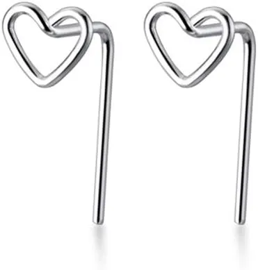 Tiny Heart Half Huggie Hoop Earrings S925 Sterling Silver Minimalist Small Hook Stud Earring Statement Jewelry Cute Gifts Hypoallergenic for Women
