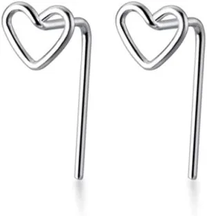 Tiny Heart Half Huggie Hoop Earrings S925 Sterling Silver Minimalist Small Hook Stud Earring Statement Jewelry Cute Gifts Hypoallergenic for Women