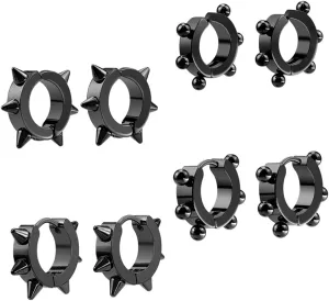 Titanium Earrings Hoops 8pcs Women's Ear Cuff Wrap Clip Jewelry Set Non Piercing Design