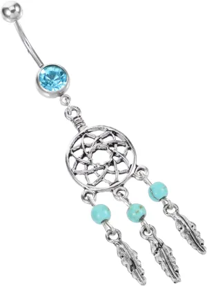 Titanium Navel Ring Belly Button Ring Dreamcatcher Design Fashion Jewelry for Women