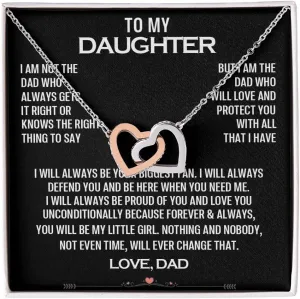 To My Daughter Necklace from Dad with Heartfelt Message and Elegant Box, Gift for Birthday, Graduation, Christmas and More