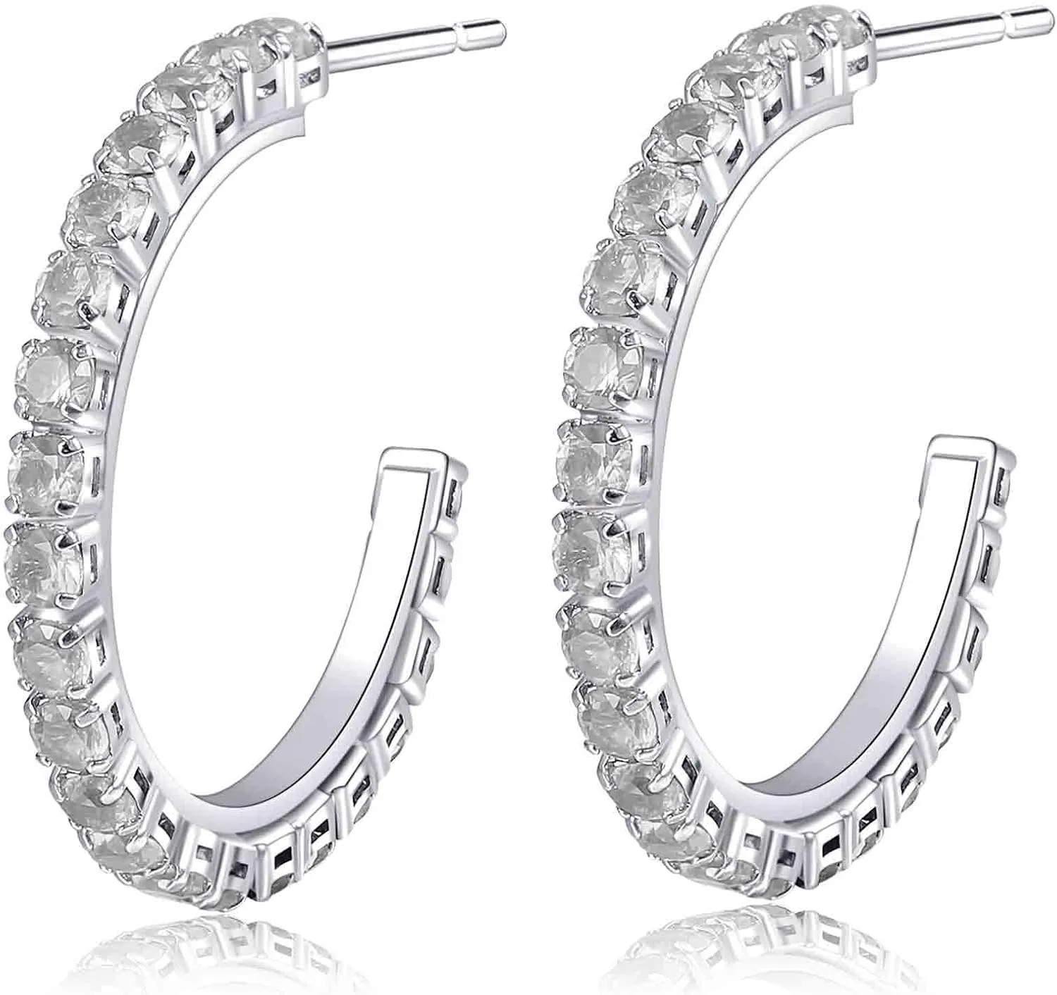 Trendy Austrian Crystal Open Hoop Earrings for Women 14K Gold Plated Hypoallergenic Jewelry Gifts for Women