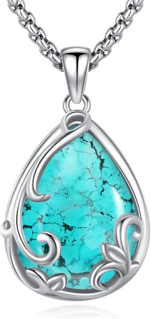 Turquoise Jewelry for Women Men 925 Sterling Silver Pendant Urn Necklaces for Ashes Picture Locket Necklace Thor Hammer Yggdrasil Virgen De Guadalupe St Michael Christopher Judas Witches Knot Necklace