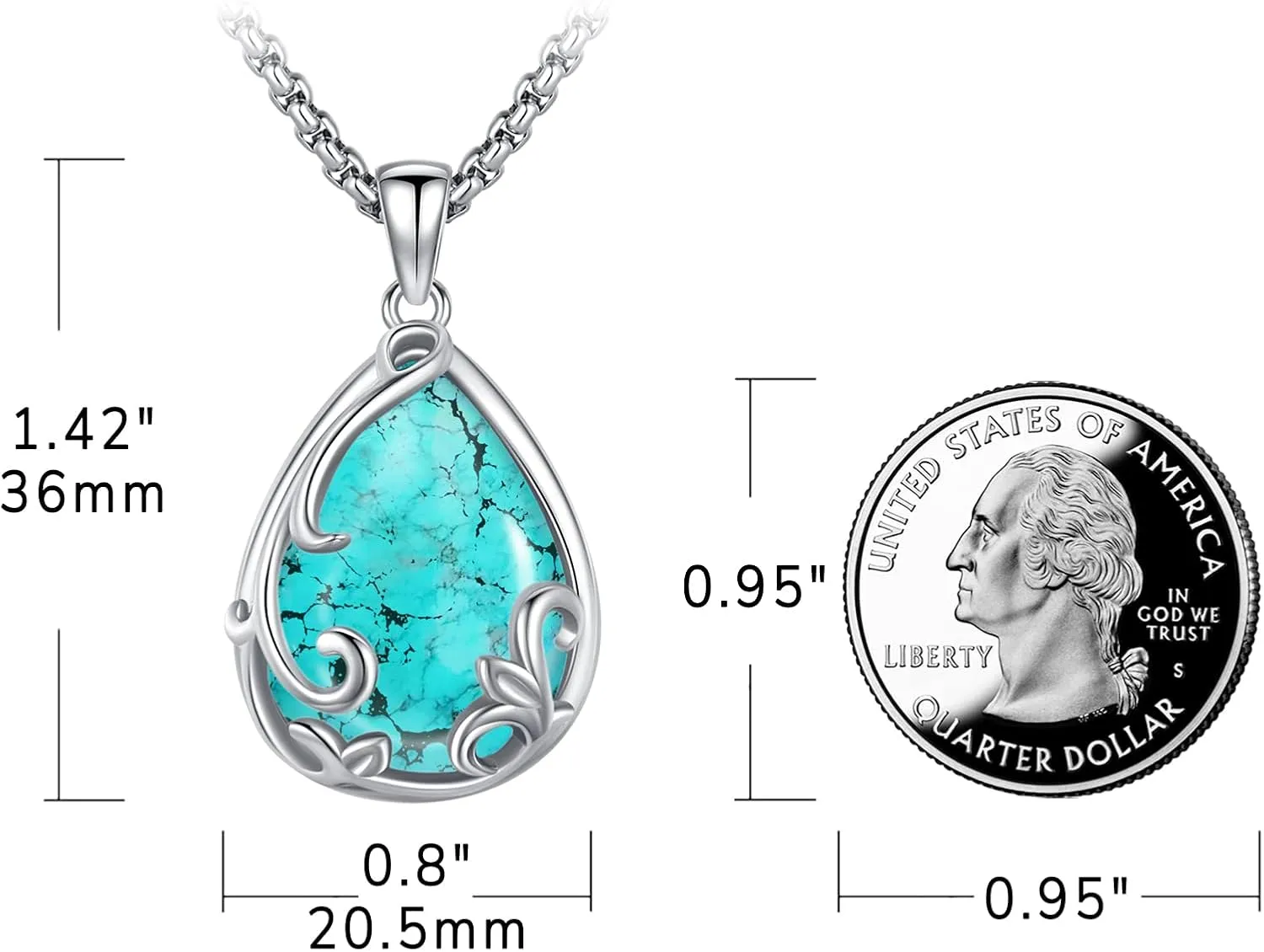 Turquoise Jewelry for Women Men 925 Sterling Silver Pendant Urn Necklaces for Ashes Picture Locket Necklace Thor Hammer Yggdrasil Virgen De Guadalupe St Michael Christopher Judas Witches Knot Necklace
