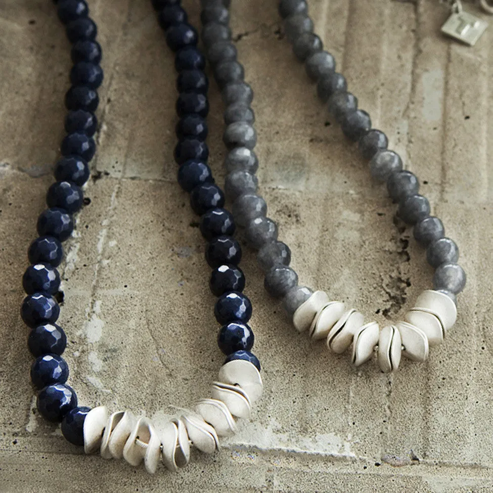 Tutti Long Stone Necklace – Navy