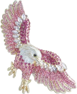 Unique 3.15" Eagle Brooch Pin Rhinestone Crystal Pendant BZ4717