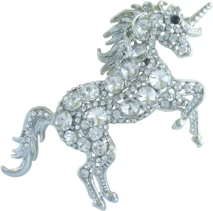 Unique Animal Unicorn Horse Brooch Pin Pendant Austrian Crystal BZ6172