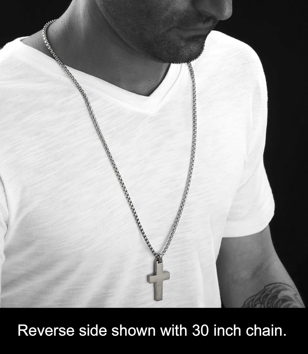 Unique GESTALT Titanium Cross Necklace with KOA Wood Inlay.