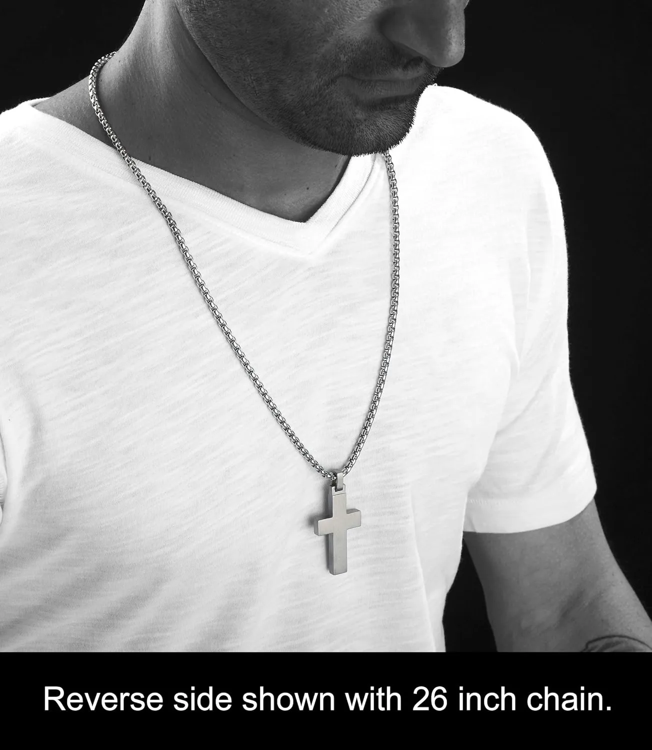 Unique GESTALT Titanium Cross Necklace with KOA Wood Inlay.