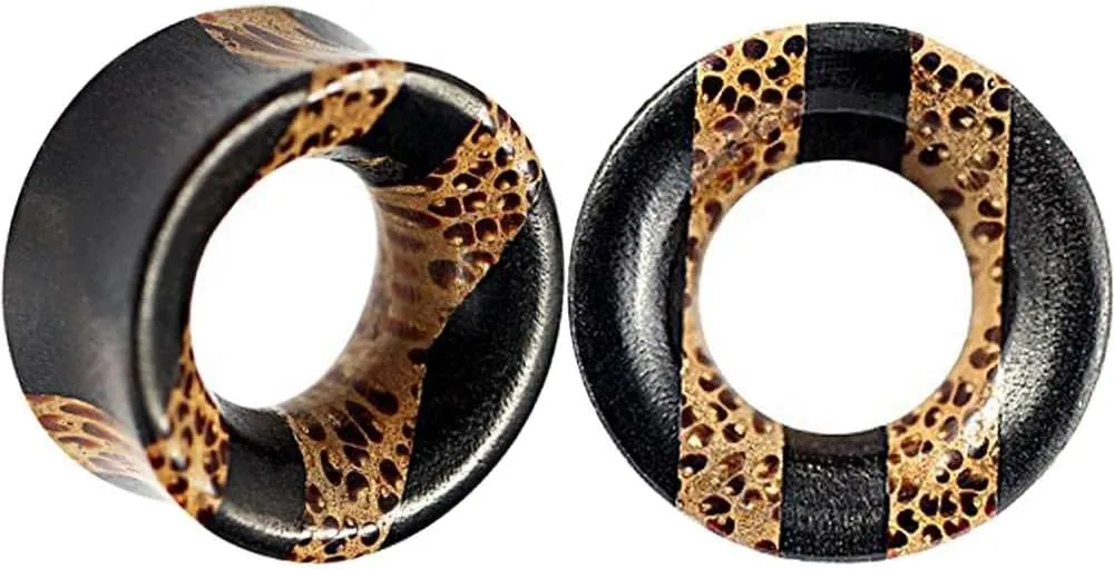 Unique Handmade Organic Natural Double Flare Flesh Tunnel Gauge Earring Ear Piercing available size 0g (8mm) to 1 3/16" (30mm)(1 Pair)