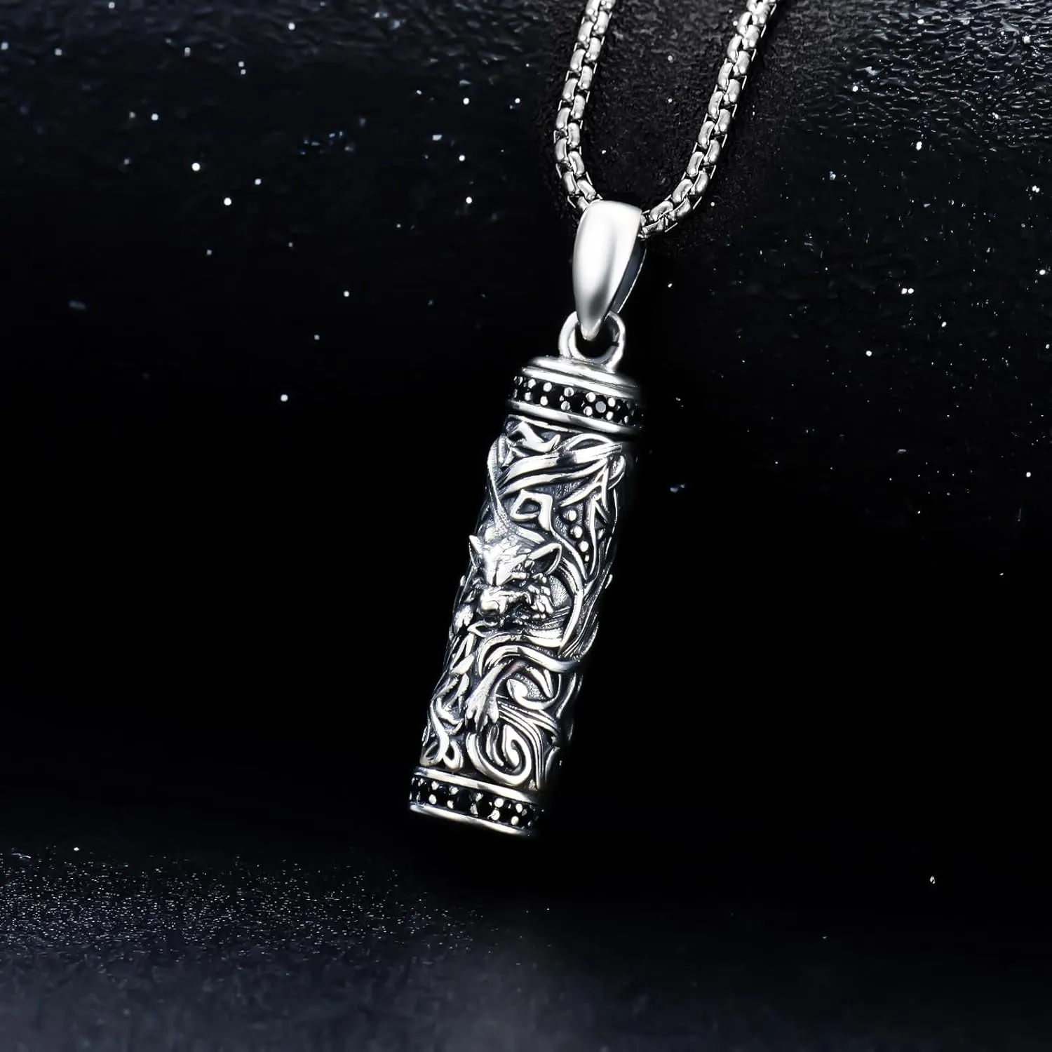 Urn Necklaces for Ashes 925 Sterling Silver Wolf Eagle Dragon Butterfly Sunflower Urn Keepsake Pendant Cremation Jewelry Gifts for Women Men