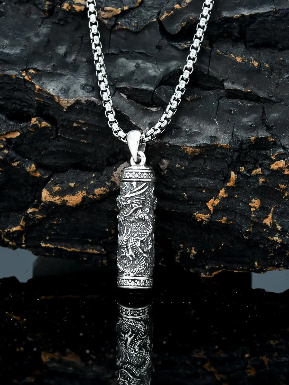 Urn Necklaces for Ashes 925 Sterling Silver Wolf Eagle Dragon Butterfly Sunflower Urn Keepsake Pendant Cremation Jewelry Gifts for Women Men