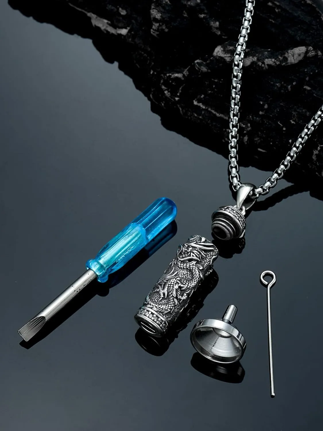 Urn Necklaces for Ashes 925 Sterling Silver Wolf Eagle Dragon Butterfly Sunflower Urn Keepsake Pendant Cremation Jewelry Gifts for Women Men