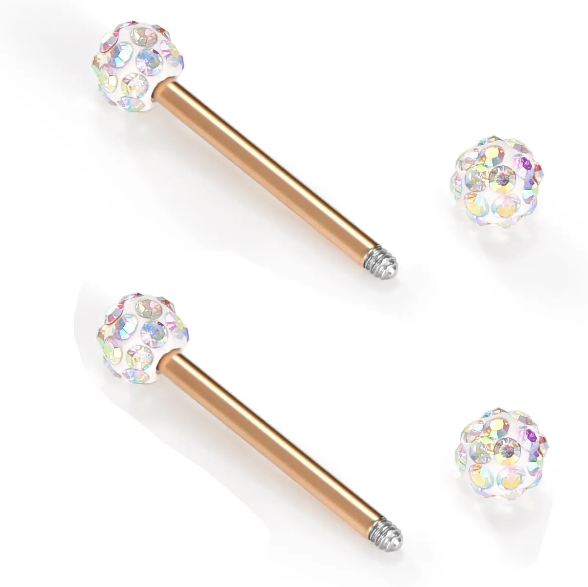 VCMART 12mm-18mm 14G Tongue Rings Nipple Straight Barbells Surgical Steel Body Piercing Jewelry