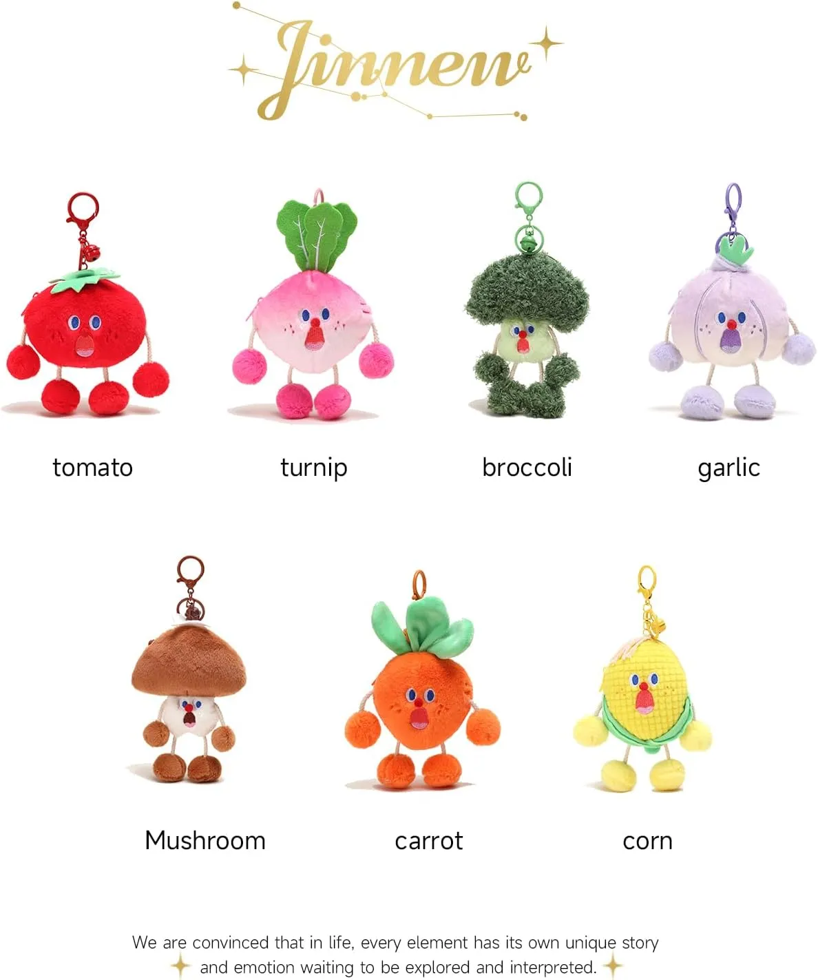 Vegetable Food Plush Keychain,Cr eative Interesting Novelty Stylish egetable Food Plush Vegetable Stuffed Keychain