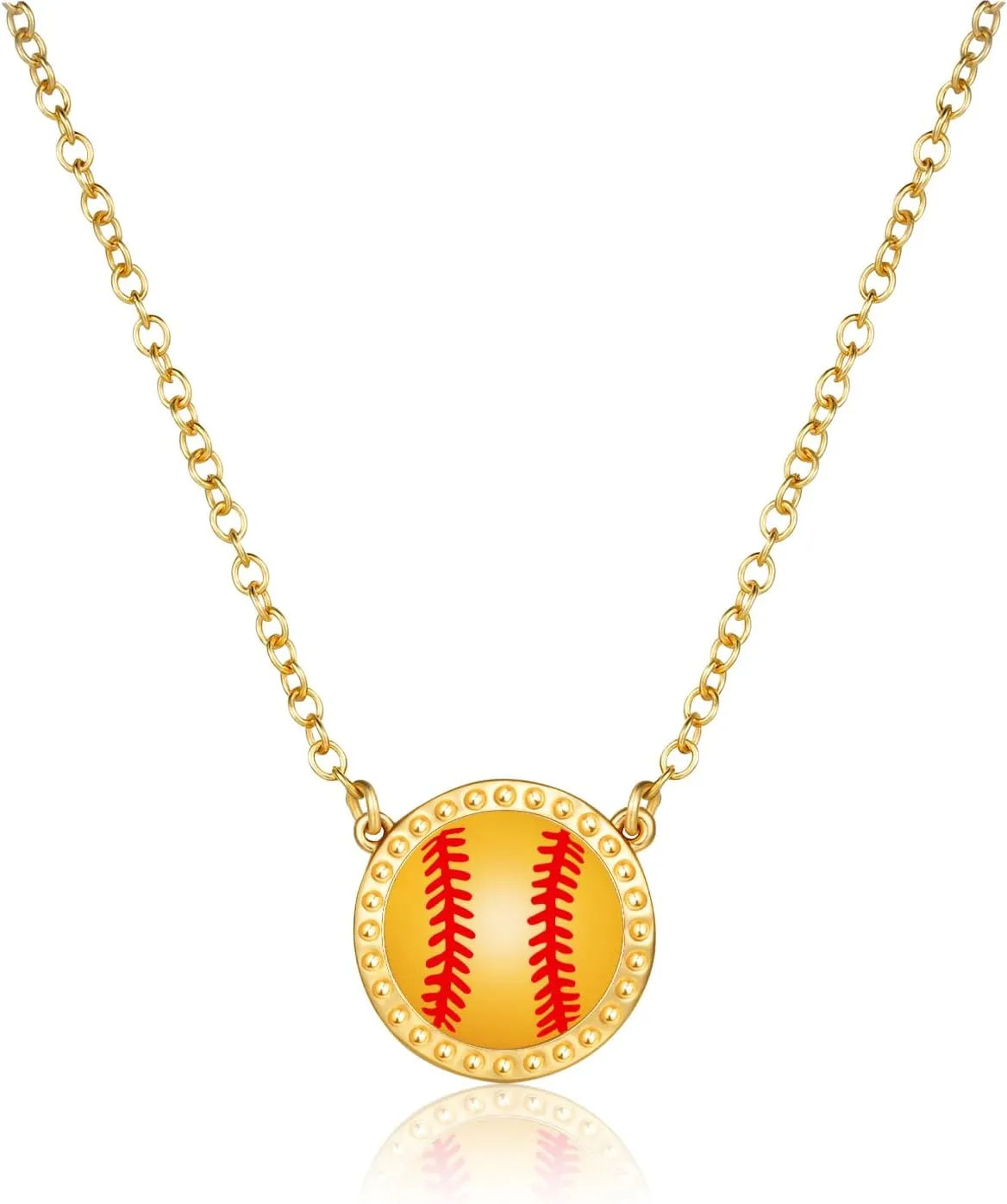 Volleyball/Softball/Soccer/Basketball/Football/Baseball/Pickleball Necklace for Women Girls, Mom Sports Pendant Necklaces Jewelry Game Day Team Gifts