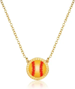 Volleyball/Softball/Soccer/Basketball/Football/Baseball/Pickleball Necklace for Women Girls, Mom Sports Pendant Necklaces Jewelry Game Day Team Gifts