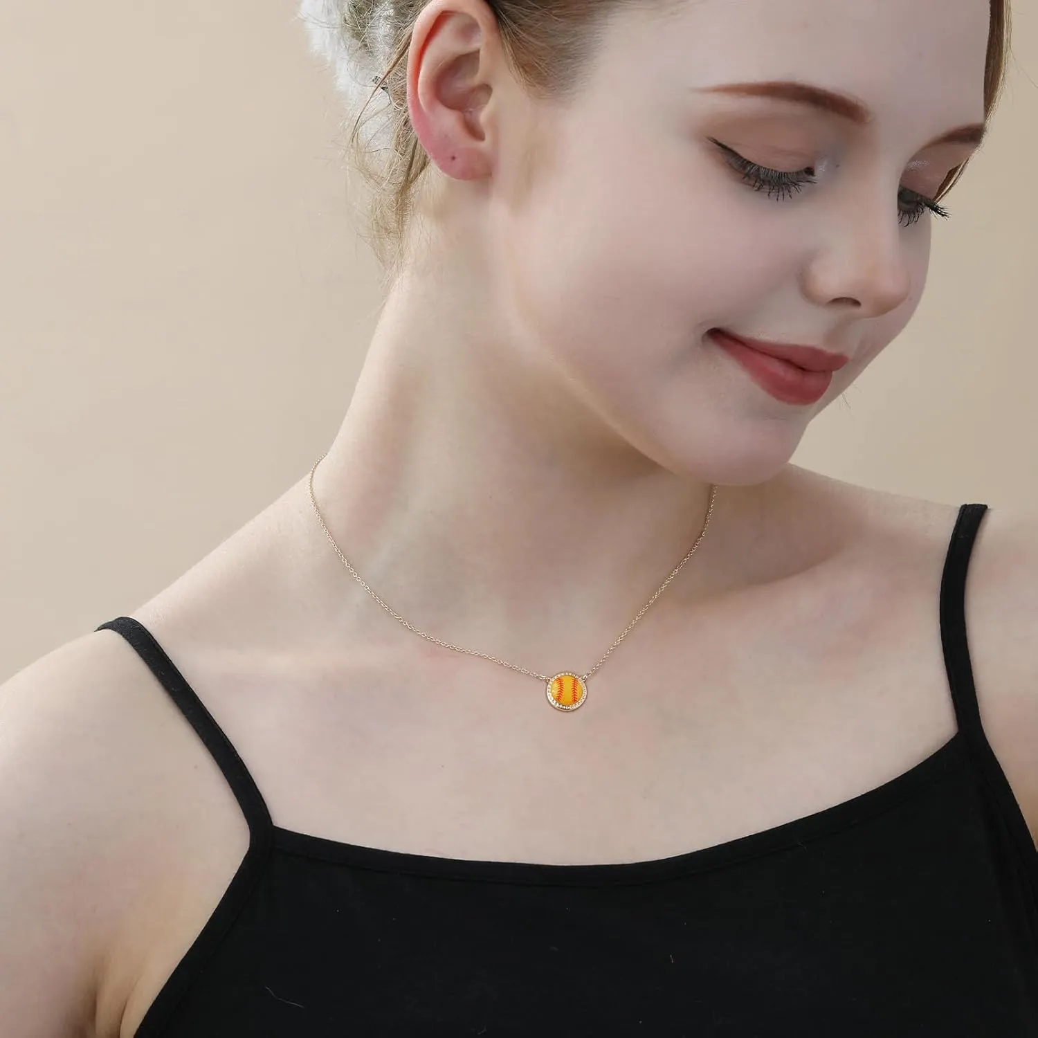 Volleyball/Softball/Soccer/Basketball/Football/Baseball/Pickleball Necklace for Women Girls, Mom Sports Pendant Necklaces Jewelry Game Day Team Gifts