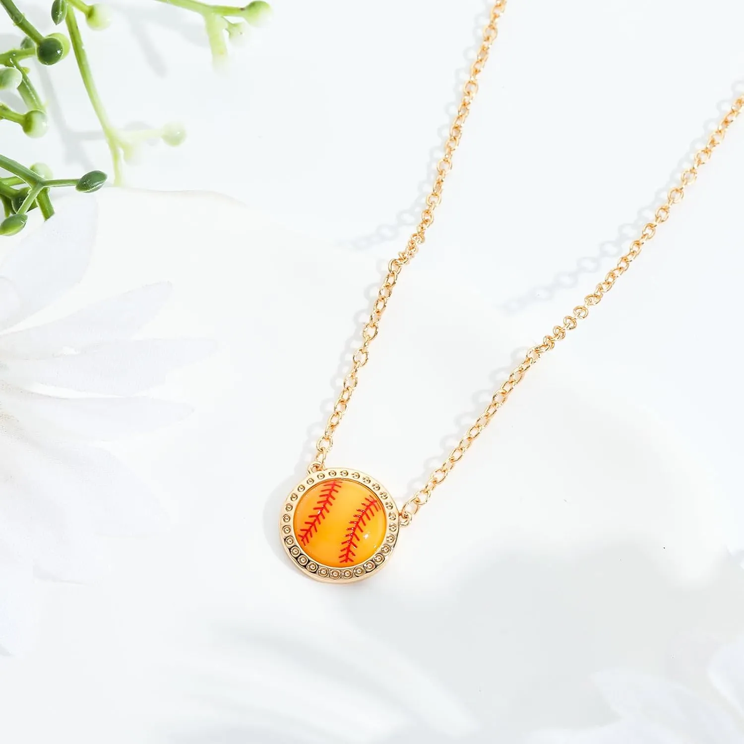 Volleyball/Softball/Soccer/Basketball/Football/Baseball/Pickleball Necklace for Women Girls, Mom Sports Pendant Necklaces Jewelry Game Day Team Gifts