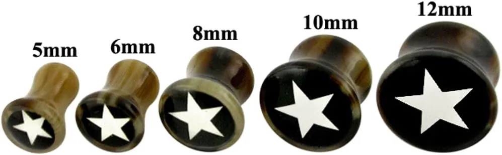 White Star Synthetic Organic Double Flared Ear Plug. Sold by Piece.