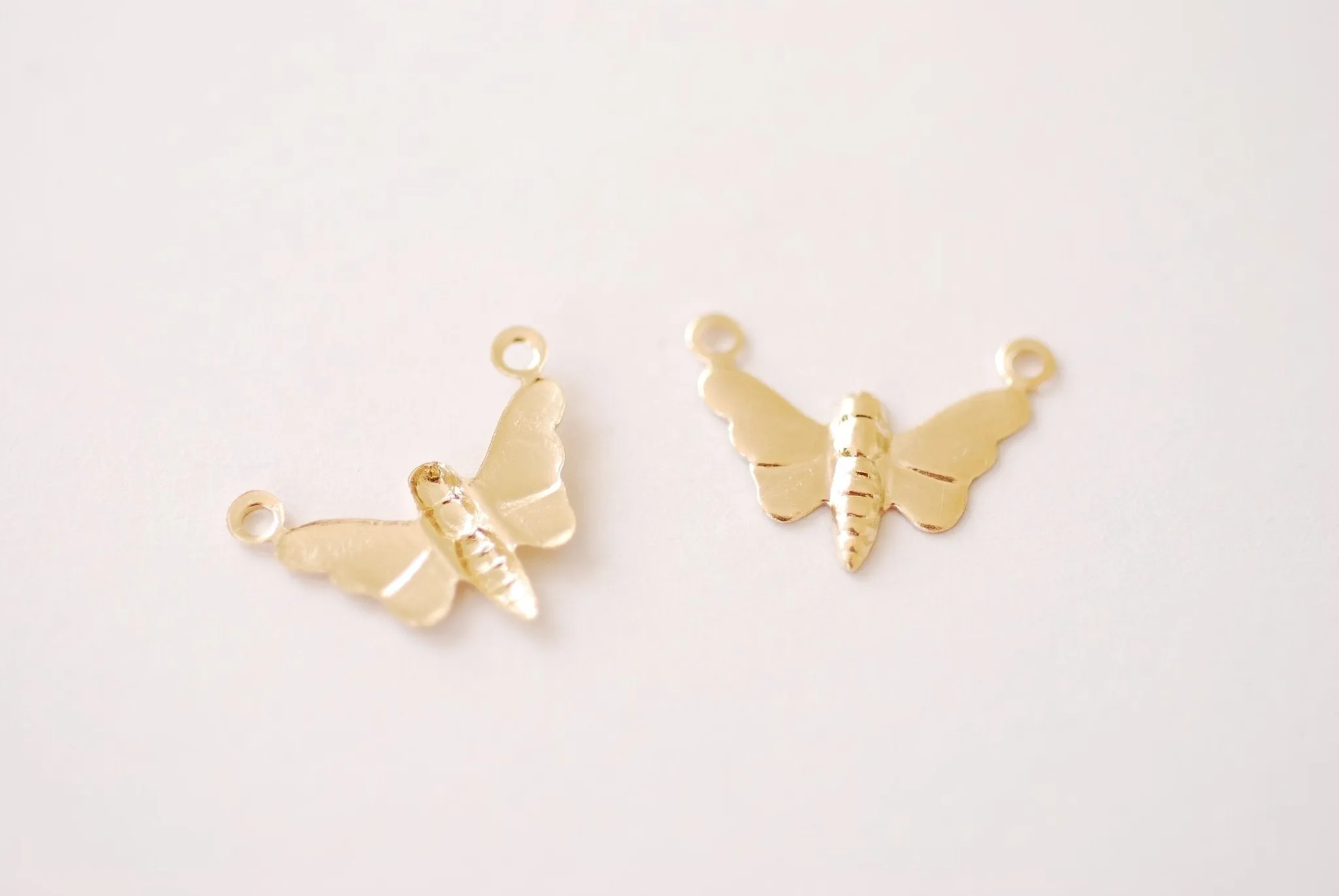 Wholesale Gold Filled Butterfly Charm | 14k GF Butterfly Connector Link Charm Pendant permanent jewelry Moth Insect Bulk Solder [GFCH2-41]