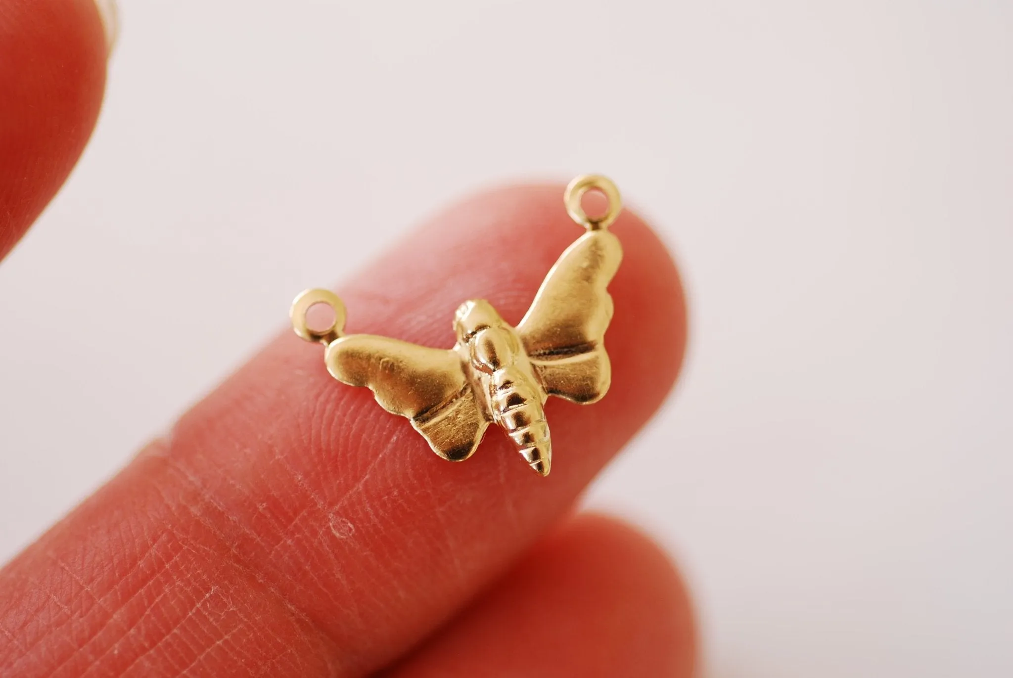 Wholesale Gold Filled Butterfly Charm | 14k GF Butterfly Connector Link Charm Pendant permanent jewelry Moth Insect Bulk Solder [GFCH2-41]