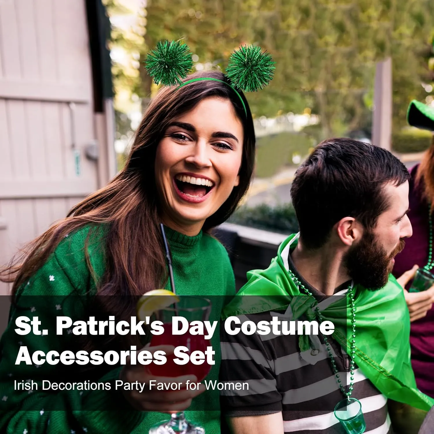 Women Costume Accessories Set for Spirit Day and Week Pom Pom Headband Layered Tulle Tutu Skirt Sunglasses Necklaces