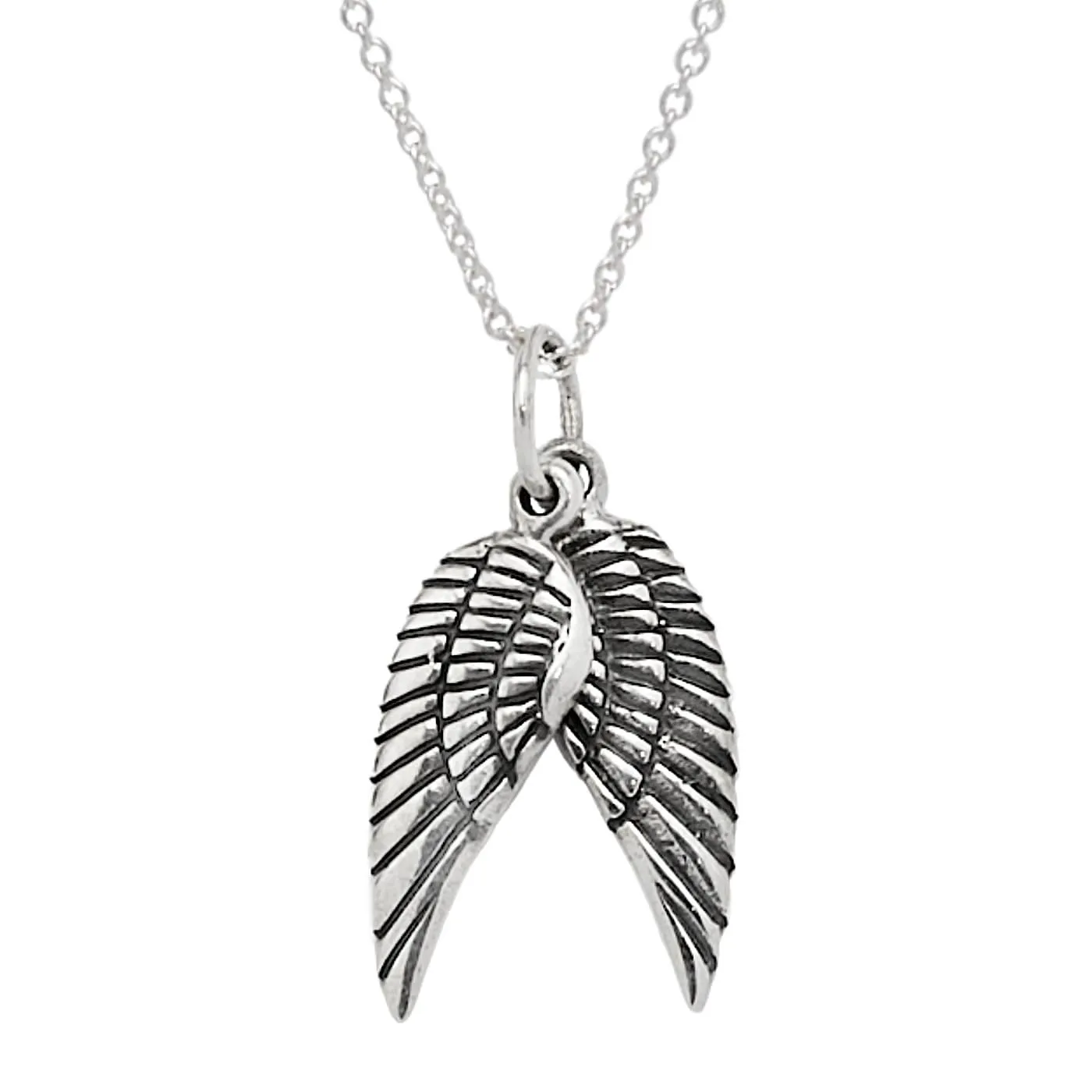 Women's Silver Necklace | 925 Sterling Silver Angel Wings Pendant on 45cm Chain Necklace for Women and Girls - Elegant Jewelry Gift