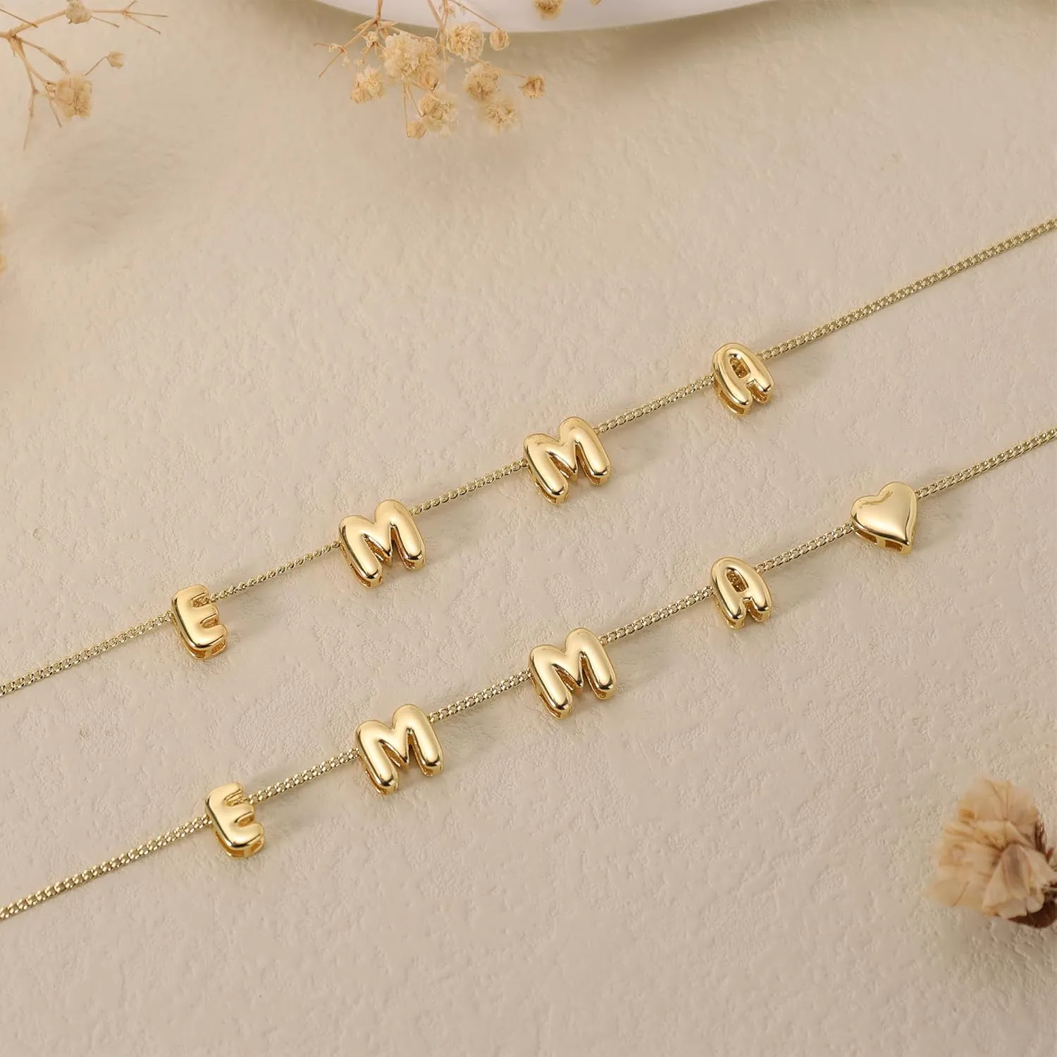 Yofair Name Necklace Personalized Custom Any Name Necklaces Jewelry 18K Gold Plated Nameplate Pendant Personalized Gift for Women