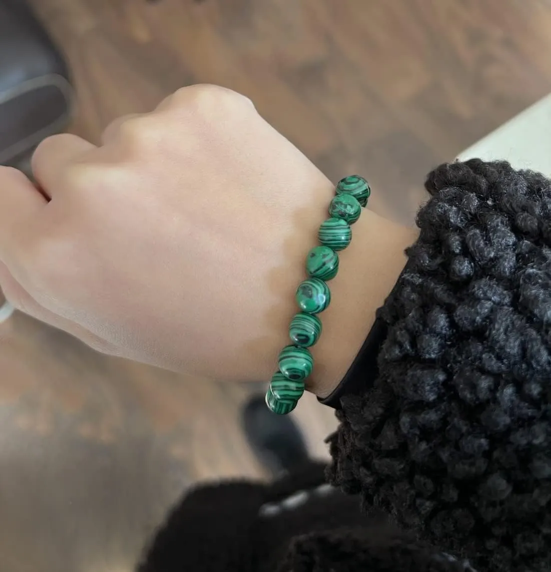 YOOESTORES82 Malachite Bracelet Set,Handmade Gemstone Beaded Stretch Bracelets for Women Men Yoga Bracelet Stone Crystal Beads Bracelets
