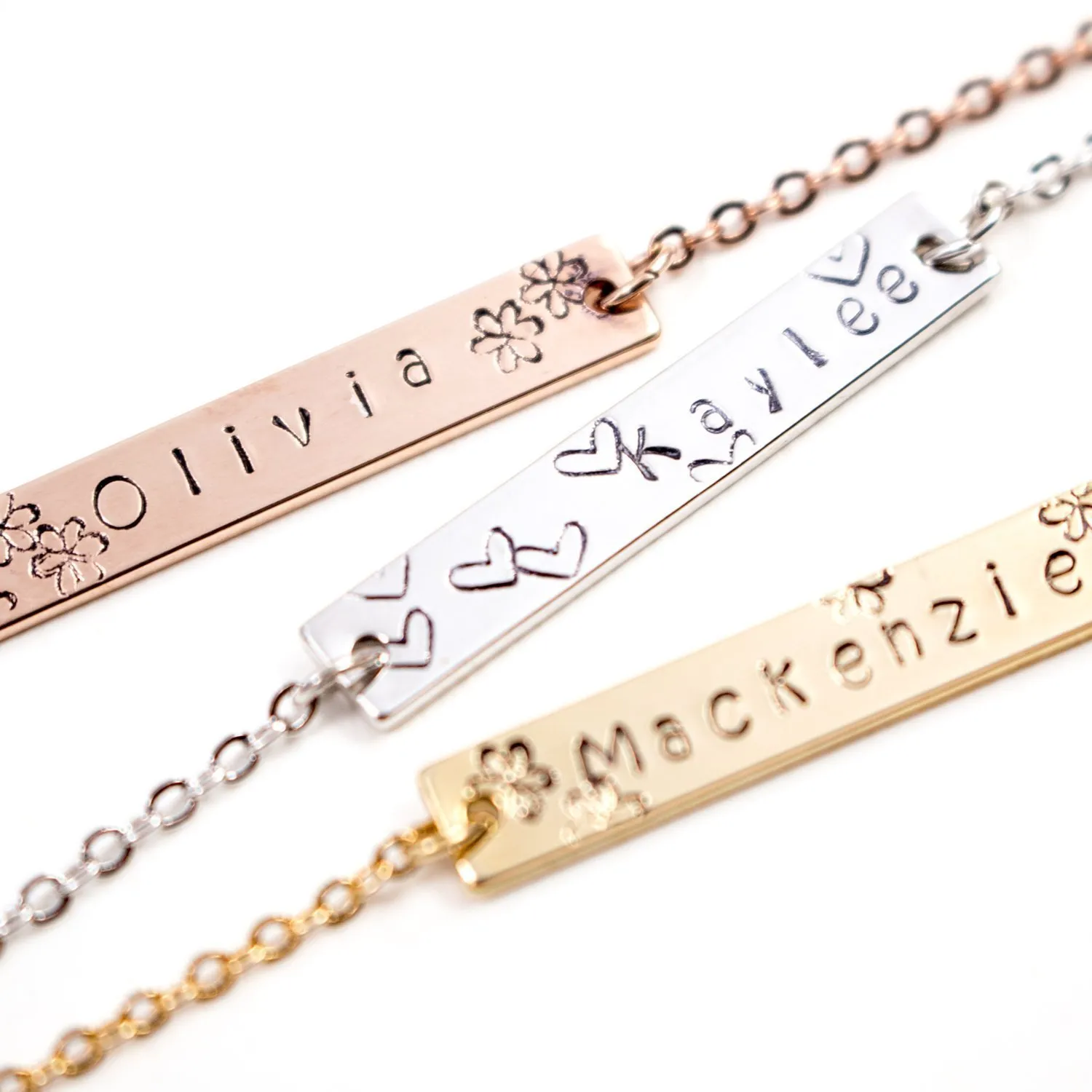 Your Name Bar Necklace Personalized Gift Handmade Customized Plate Delicate Jewelry