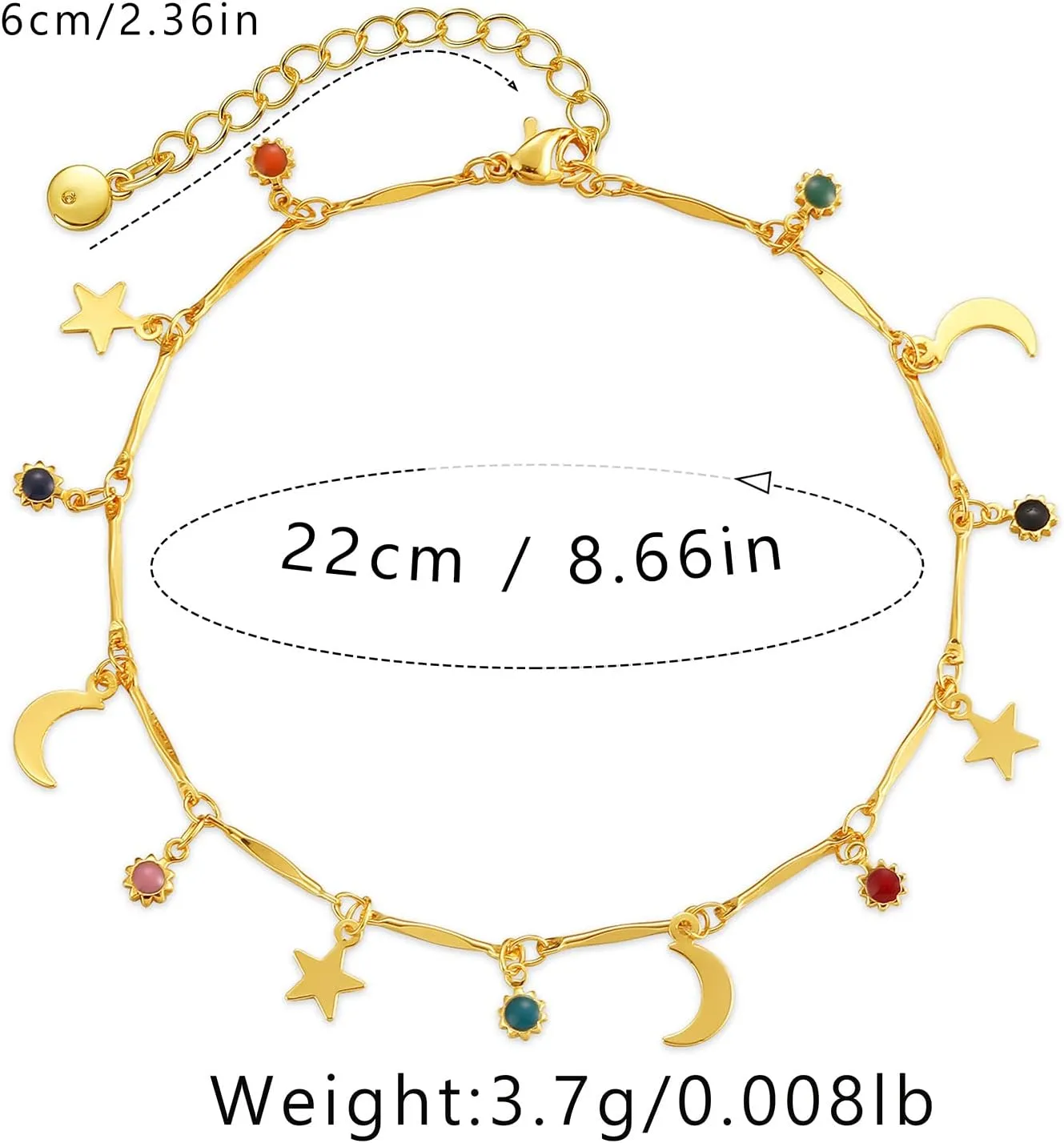 Yumikoo 18k Gold Plated Anklet Ankle Bracelets for Women