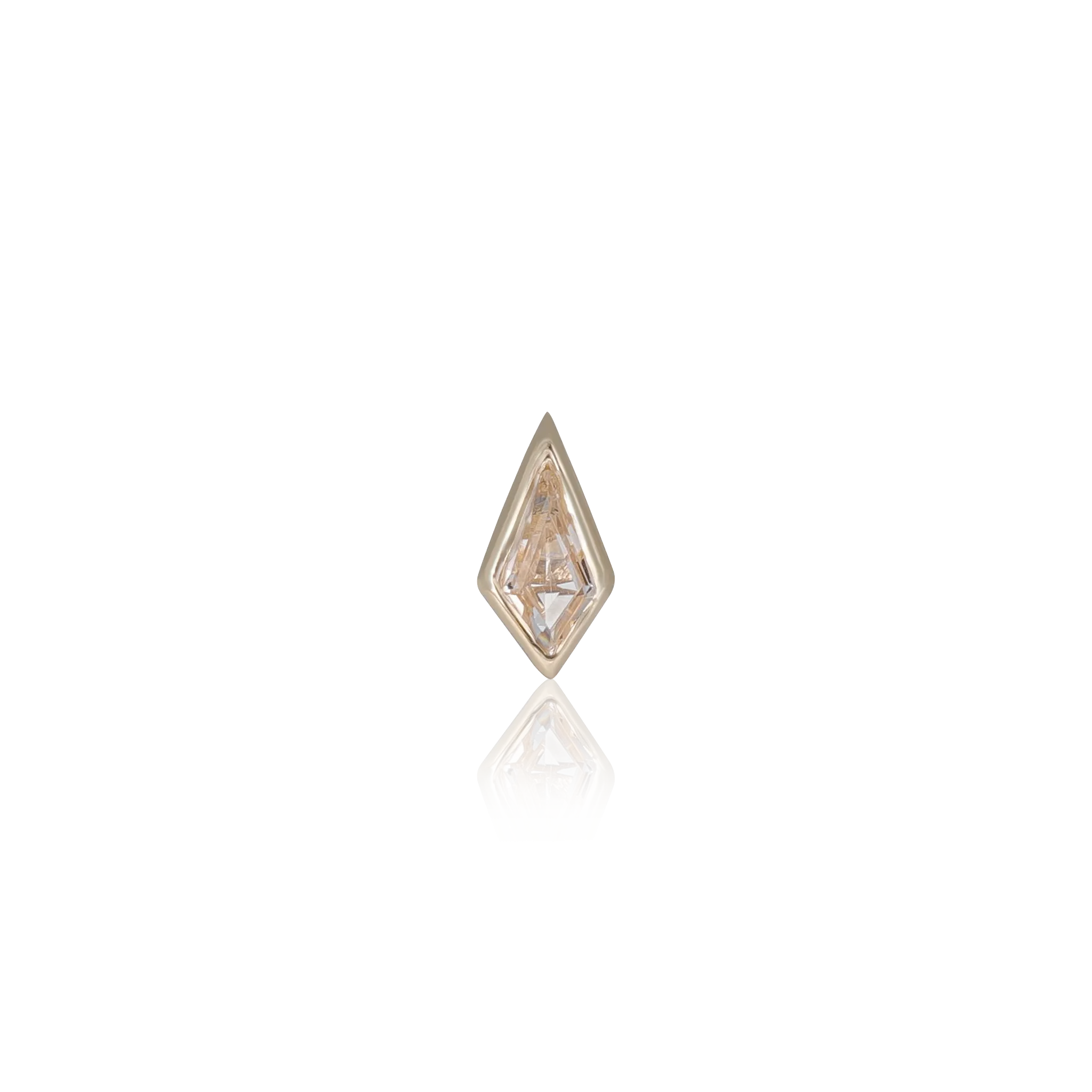 Zenith [Small] • 14K Gold Kite Gemstone Threadless End