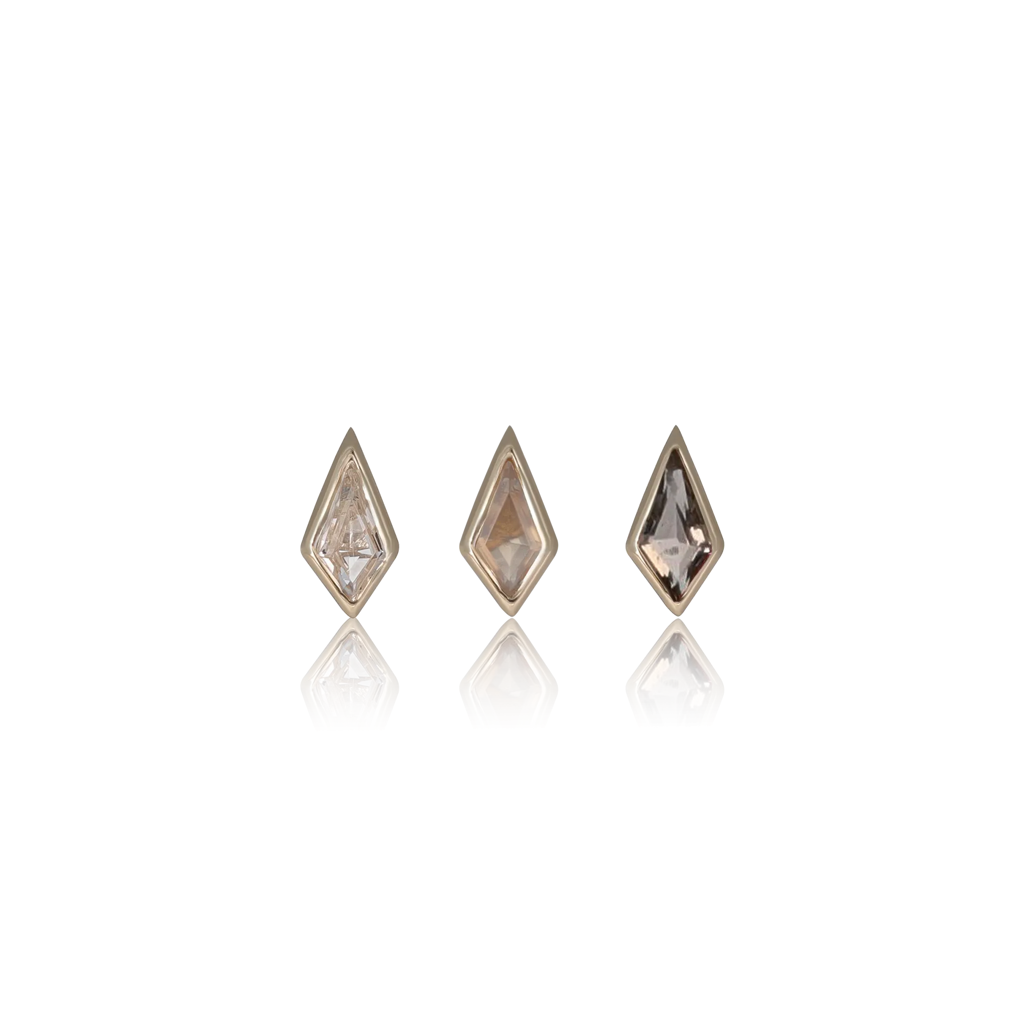 Zenith [Small] • 14K Gold Kite Gemstone Threadless End