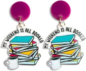 Zian Acrylic Reading Book Earrings Coffee Flowers Love Reading Earrings Student Teacher Earrings Teacher Gift