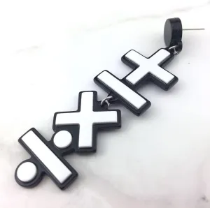 Zian Teacher'S Day Addition Subtraction Multiplication Division Earrings Acrylic Cute Funny Number Symbol Back-To-School Gift
