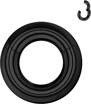 ZS Hinged Segment Clicker PA Ring Spring Action BCR Rings, 2G 4G 6G 8G 10G 12G Black Septum Nose Rings, Surgical Steel Pierced Body Jewelry for Men Women