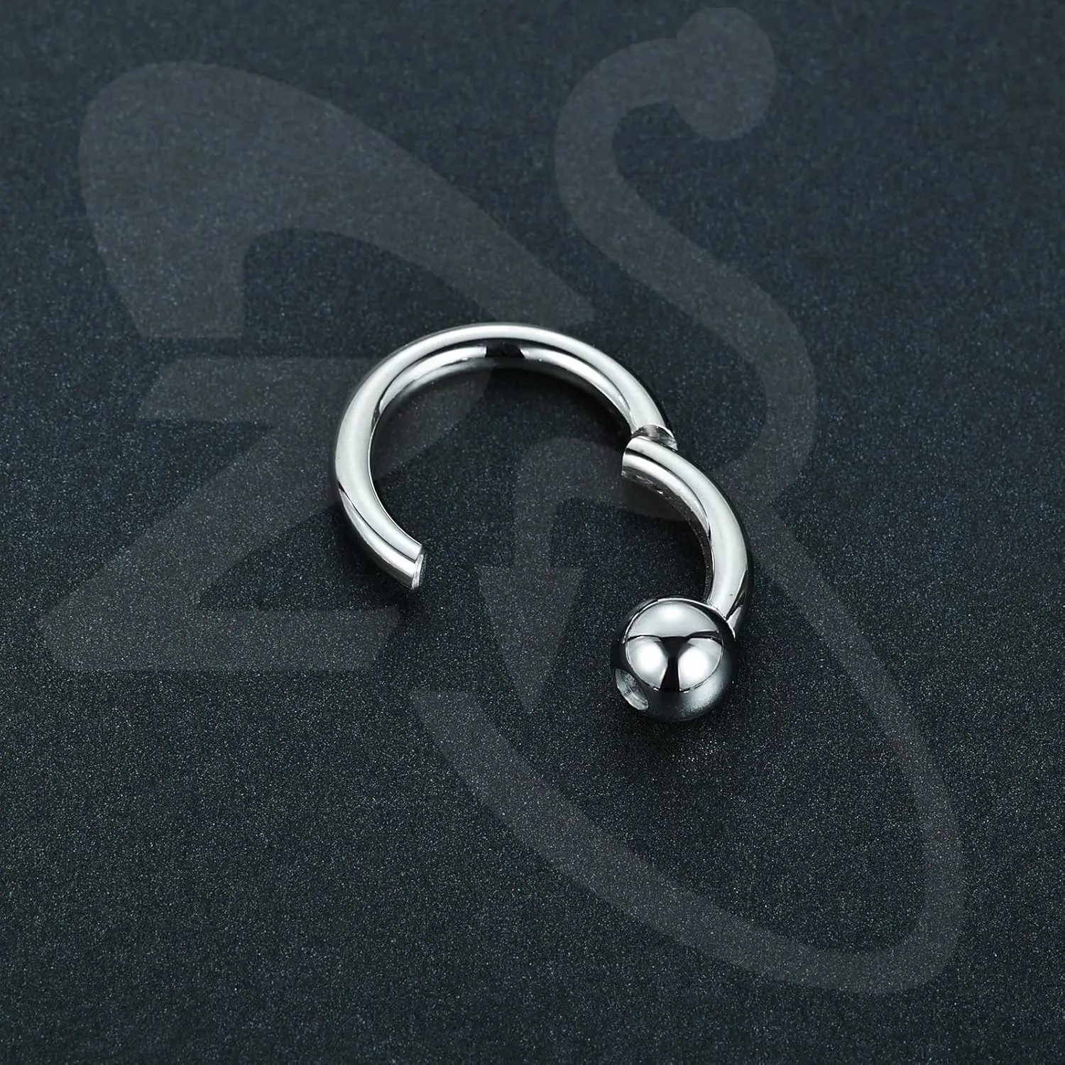 ZS Hinged Segment Clicker PA Ring Spring Action BCR Rings, Septum Nose Rings, Surgical Steel Pierced Body Jewelry for Men Women