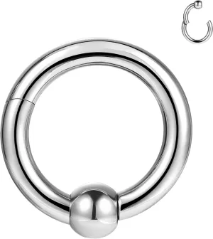 ZS Hinged Segment Clicker PA Ring Spring Action BCR Rings, Septum Nose Rings, Surgical Steel Pierced Body Jewelry for Men Women