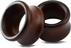 ZS Vintage Natural Brown Black Wood Organic Ear Tunnel Plugs Stretcher Gauges for Men and Women