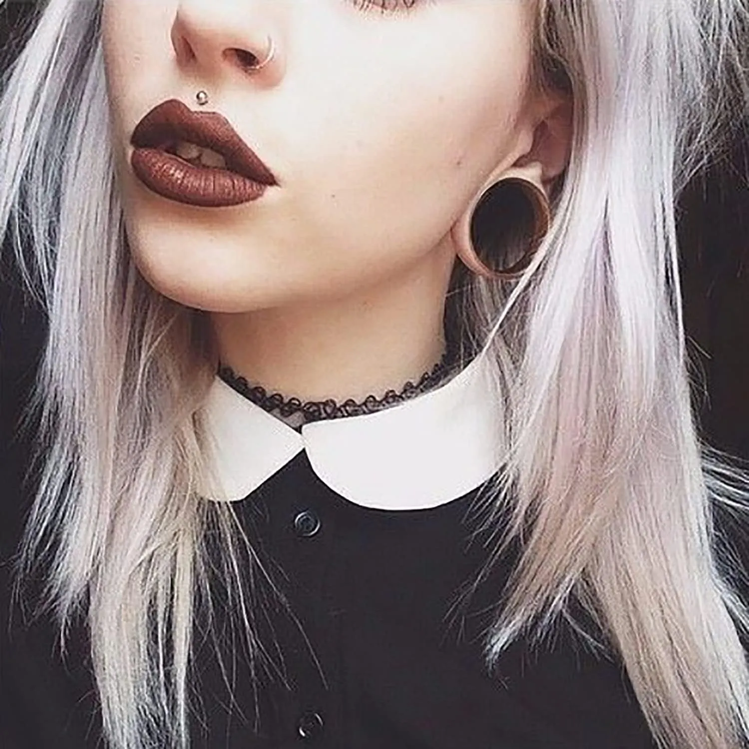ZS Vintage Natural Brown Black Wood Organic Ear Tunnel Plugs Stretcher Gauges for Men and Women